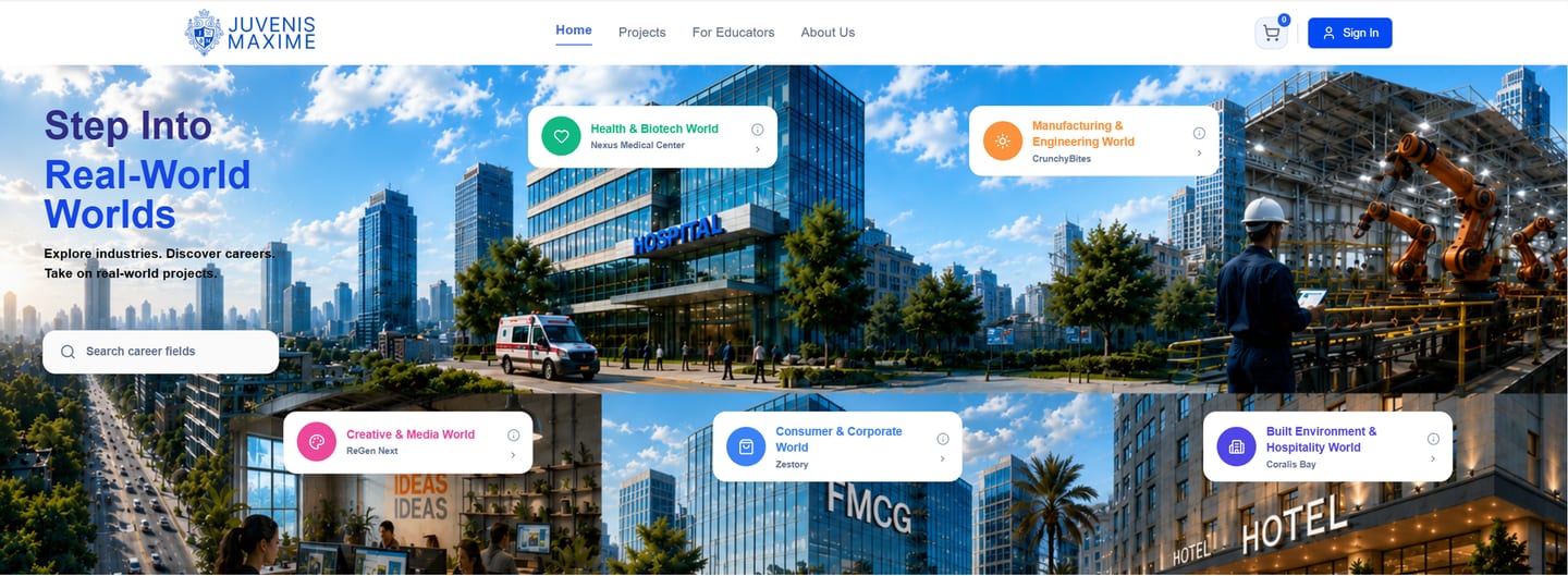 JuvenisMaxime - AI-graded Learning Platform interface